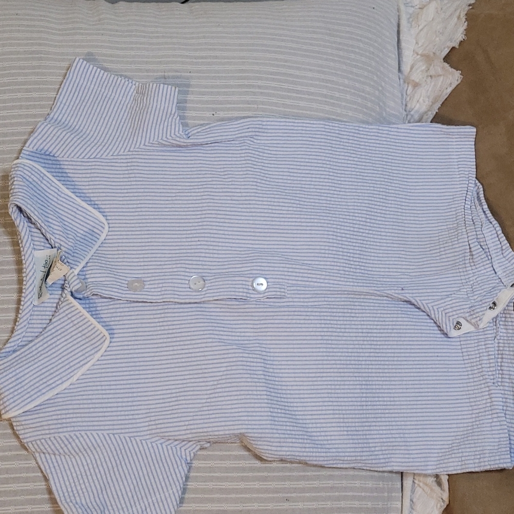 Fantasia too blue and white stripe jumper. Lightweight 24m